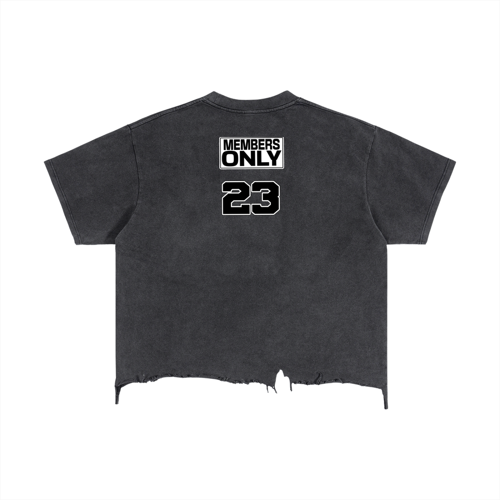 Vintage Wash Boxy Distressed Hem T-Shirt